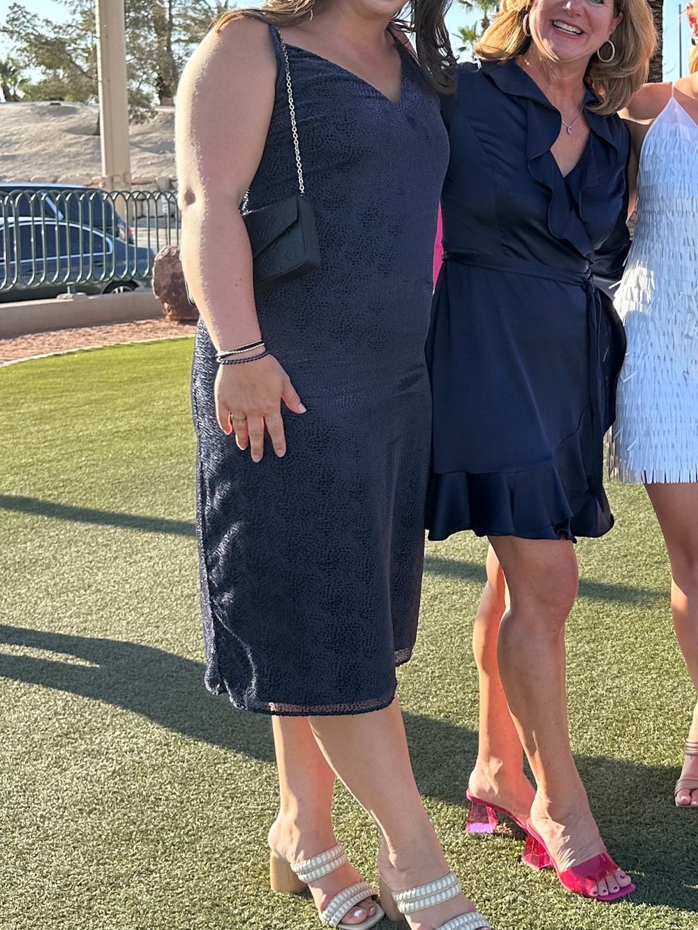 BB Dakota Velvet Navy Midi Dress